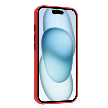 For iPhone 16 Pro Max Skin Feel Card Contrast Color Button TPU Phone Case(Red) - iPhone 16 Pro Max Cases by buy2fix | Online Shopping UK | buy2fix