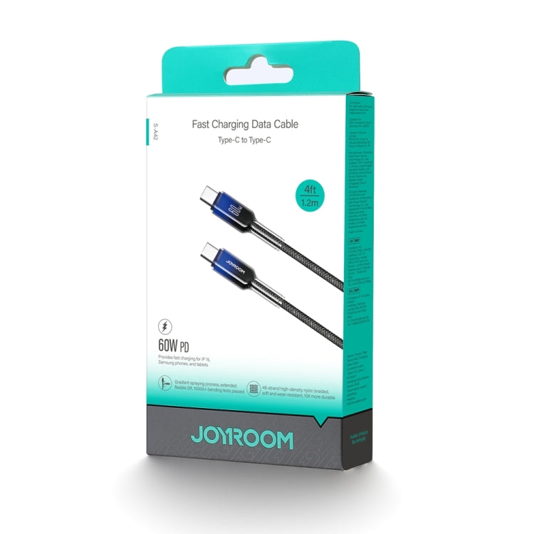 JOYROOM S-A42 Crystal Clear Series Fast Charging Data Cable, Type-C to Type-C Cable, Length: 1.2m(Black) - USB-C & Type-C Cable by JOYROOM | Online Shopping UK | buy2fix