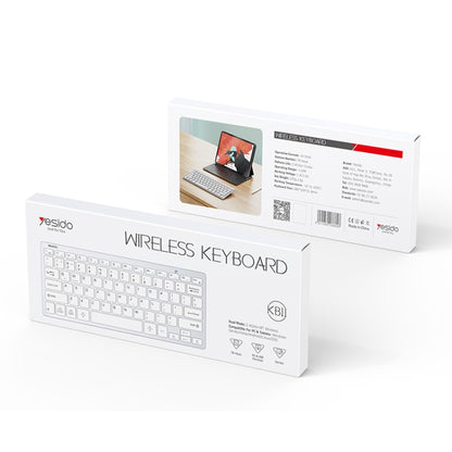 Yesido KB11 Portable 78 Keys 2.4G Bluetooth Dual-mode Wireless Computer Keyboard(White) - Wireless Keyboard by Yesido | Online Shopping UK | buy2fix