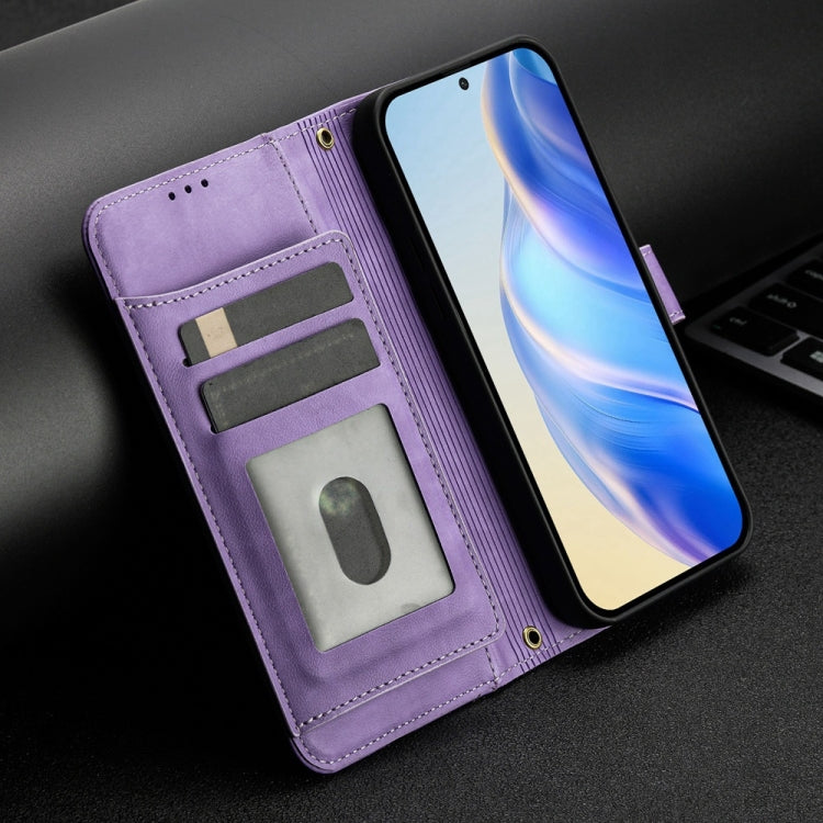 For iPhone 16 Pro Max Multi-Card Slots Zipper Wallet Leather Phone Case(Purple) - iPhone 16 Pro Max Cases by buy2fix | Online Shopping UK | buy2fix