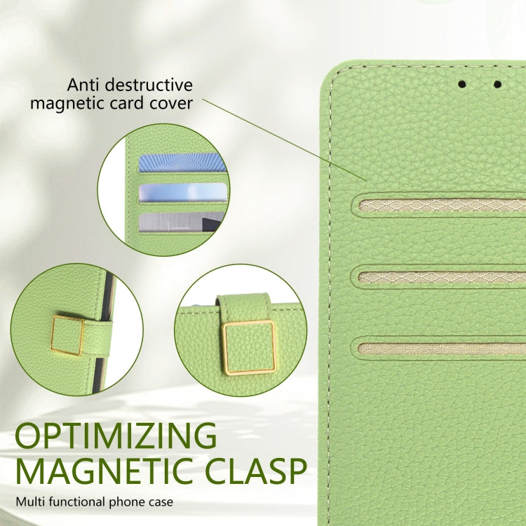 For iPhone 16 Pro Max Crossbody Litchi Texture Square Buckle Leather Phone Case(Green) - iPhone 16 Pro Max Cases by buy2fix | Online Shopping UK | buy2fix