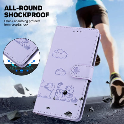 For Redmi K70 / K70 Pro Cute Cats RFID Leather Phone Case(Purple) - K70 Cases by buy2fix | Online Shopping UK | buy2fix