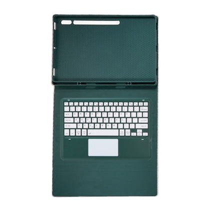 For Samsung Galaxy Tab S10 Ultra A910B-A Touch Pad Detachable Bluetooth Keyboard Leather Tablet Case(Dark Green) - Samsung Keyboard by buy2fix | Online Shopping UK | buy2fix