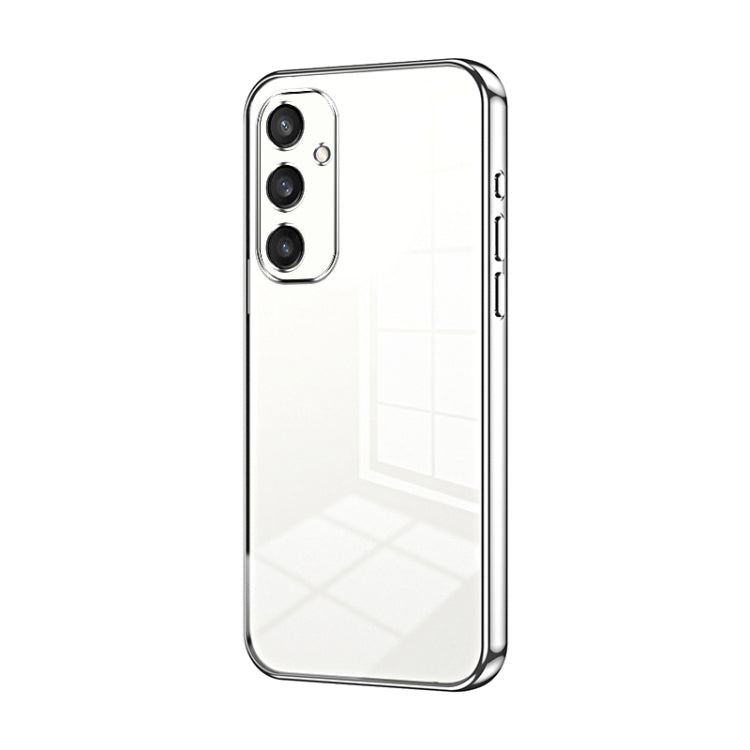 For Samsung Galaxy S25 5G Transparent Plating Fine Hole Phone Case(Silver) - Galaxy S25 5G Cases by buy2fix | Online Shopping UK | buy2fix