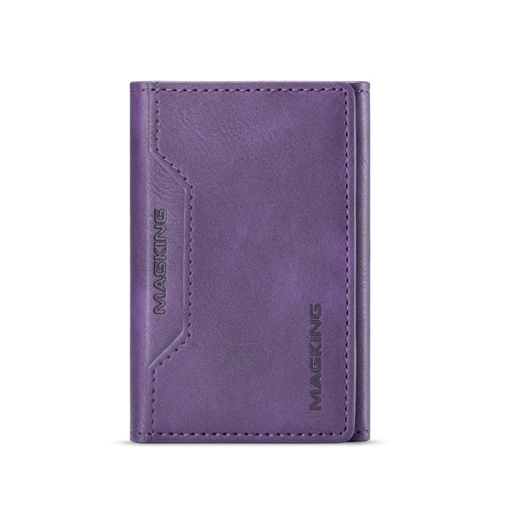 DG.MING MAGKING-K2 Series MagSafe RFID Card Bag(Purple) - Card & Passport Bags by DG.MING | Online Shopping UK | buy2fix