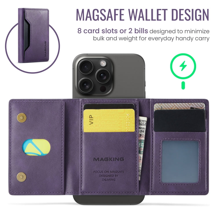 DG.MING MAGKING-K2 Series MagSafe RFID Card Bag(Purple) - Card & Passport Bags by DG.MING | Online Shopping UK | buy2fix