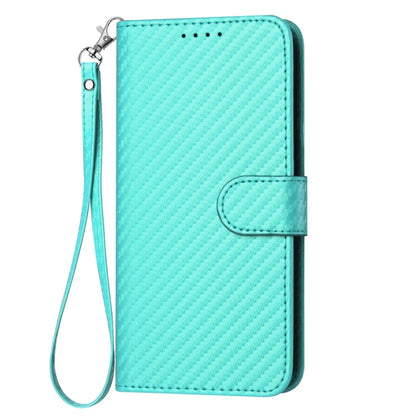 For Samsung Galaxy S25+ 5G YX0070 Carbon Fiber Buckle Leather Phone Case with Lanyard(Light Blue) - Galaxy S25+ 5G Cases by buy2fix | Online Shopping UK | buy2fix