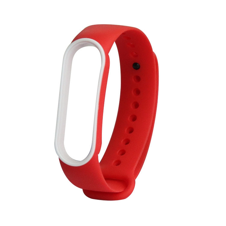 For Xiaomi Mi Band 5 Two-color TPE Watch Band(Red+White) - Watch Bands by buy2fix | Online Shopping UK | buy2fix