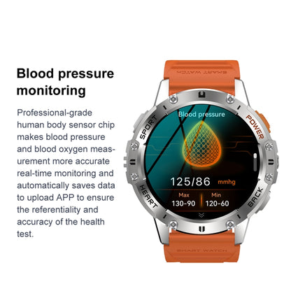 LEMFO K65 1.43 inch Bluetooth Call Smart Watch, Support Heart Rate / Blood Oxygen(Orange) - Smart Watches by LEMFO | Online Shopping UK | buy2fix