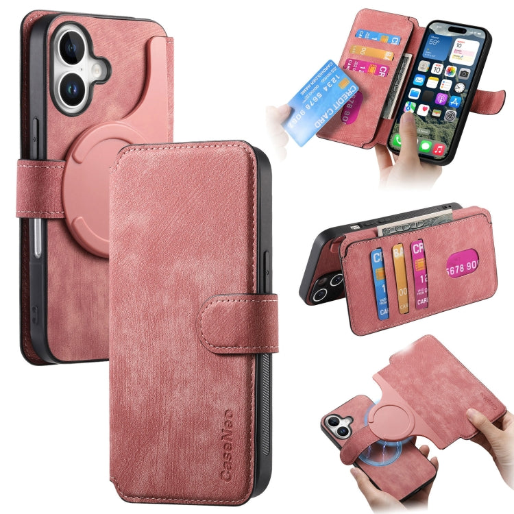 For iPhone 16 Plus CaseNeo MagSafe RFID Anti-theft Retro Leather Phone Case(Pink) - iPhone 16 Plus Cases by CaseNeo | Online Shopping UK | buy2fix