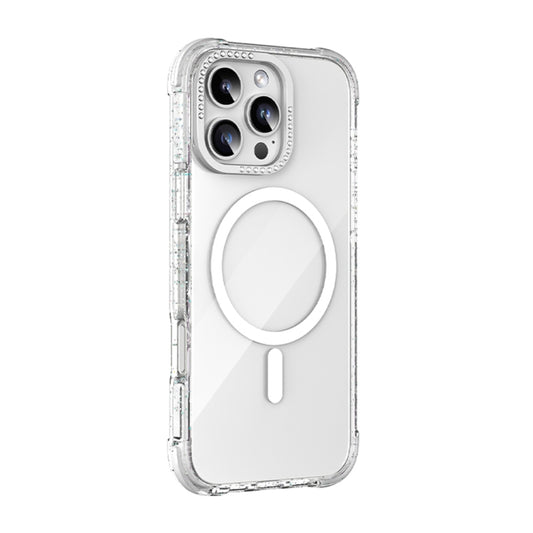 For iPhone 16 Pro Max Mutural Blink Series Glitter Edge MagSafe Magnetic Phone Case(White) - iPhone 16 Pro Max Cases by Mutural | Online Shopping UK | buy2fix