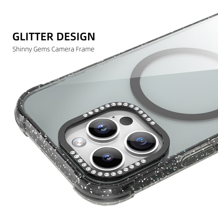 For iPhone 16 Mutural Blink Series Glitter Edge MagSafe Magnetic Phone Case(White) - iPhone 16 Cases by Mutural | Online Shopping UK | buy2fix