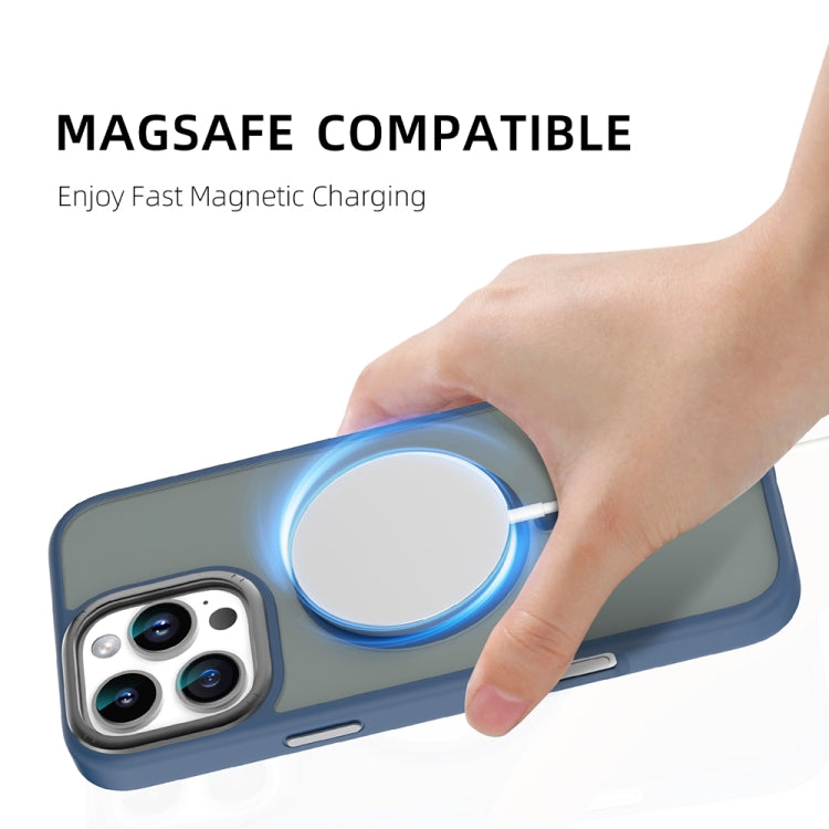 For iPhone 16 Pro Mutural Skin Feel Series Frosted MagSafe Magnetic Phone Case(Blue) - iPhone 16 Pro Cases by Mutural | Online Shopping UK | buy2fix