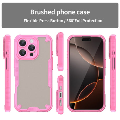 For iPhone 16 Pro Armor Glaze PC Hybrid TPU Phone Case(Pink) - iPhone 16 Pro Cases by buy2fix | Online Shopping UK | buy2fix