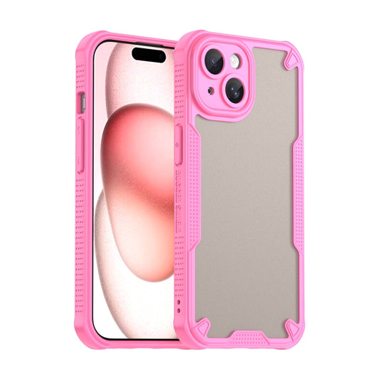 For iPhone 15 Armor Glaze PC Hybrid TPU Phone Case(Pink) - iPhone 15 Cases by buy2fix | Online Shopping UK | buy2fix