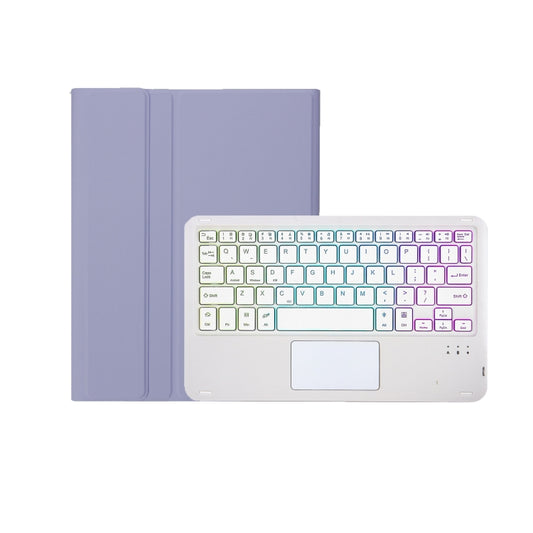 For Honor Pad X8a / X9 2024 AH25-AS Ultra-thin Detachable Backlight Bluetooth Keyboard Leather Tablet Case with Touchpad(Lavender White) - Huawei Keyboard by buy2fix | Online Shopping UK | buy2fix