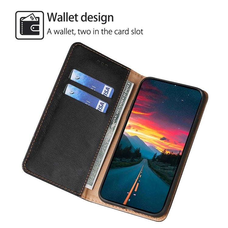 For iPhone 16 Plus Gloss Oil Solid Color Magnetic Leather Phone Case(Black) - iPhone 16 Plus Cases by buy2fix | Online Shopping UK | buy2fix