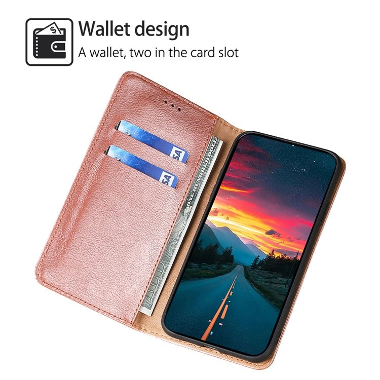 For iPhone 16 Plus Gloss Oil Solid Color Magnetic Leather Phone Case(Rose Gold) - iPhone 16 Plus Cases by buy2fix | Online Shopping UK | buy2fix