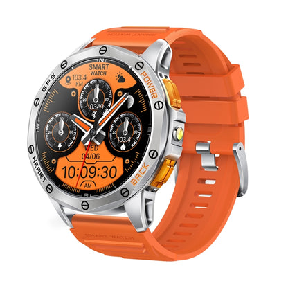 LEMFO K67 1.43 inch AMOLED Screen GPS Sports Smart Watch, Support Bluetooth Call / Health Monitoring(Silver Orange) - Smart Watches by LEMFO | Online Shopping UK | buy2fix