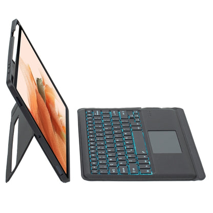 For Samsung Galaxy Tab S10+ / S9 FE+ / S9+ Detachable Backlit Bluetooth Keyboard Leather Case with Touchpad(Black) - Samsung Keyboard by buy2fix | Online Shopping UK | buy2fix