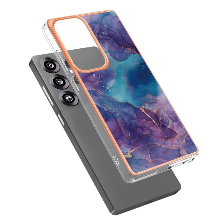 For Samsung Galaxy S25 Ultra 5G Electroplating Marble Dual-side IMD Phone Case(Purple 016) - Galaxy S25 Ultra 5G Cases by buy2fix | Online Shopping UK | buy2fix