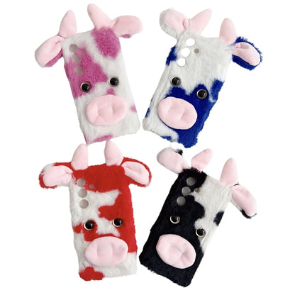 For Samsung Galaxy S25+ 5G Cute Plush Cow TPU Phone Case(Blue) - Galaxy S25+ 5G Cases by buy2fix | Online Shopping UK | buy2fix