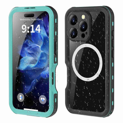 For iPhone 16 Pro Max RedPepper IP68 Waterproof Triple-proof MagSafe Phone Case(Black Blue) - iPhone 16 Pro Max Cases by RedPepper | Online Shopping UK | buy2fix