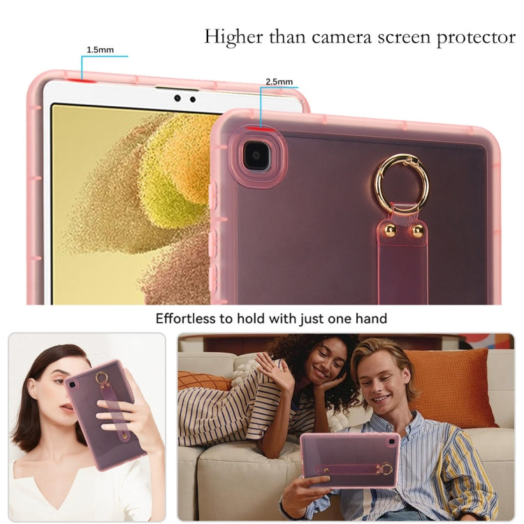 For Samsung Galaxy Tab S9 / S8 / S7 Wristband Holder PC Hybrid TPU Soft Tablet Case(Pink) - Galaxy Tab S9 Cases by buy2fix | Online Shopping UK | buy2fix