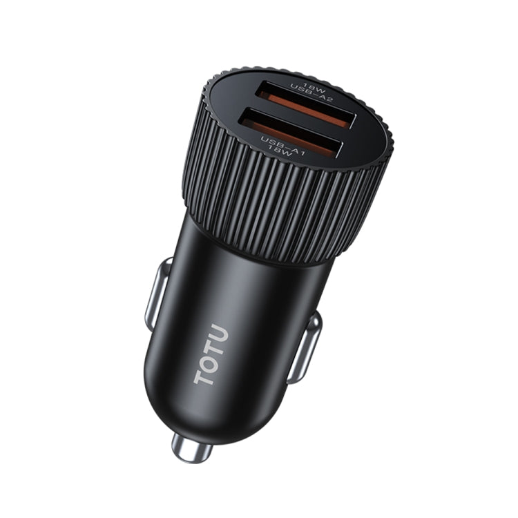 TOTU CC-1 36W Dual USB Ports Fast Charging Car Charger(Black) - Car Charger by TOTUDESIGN | Online Shopping UK | buy2fix