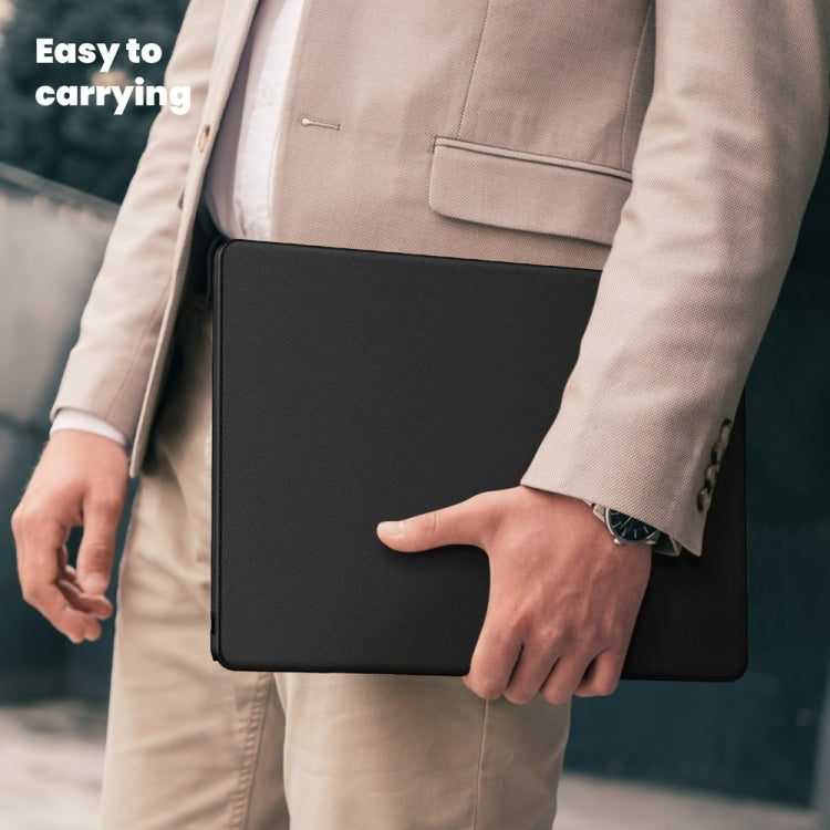 For MacBook Air 15.3 inch A3114 / A2941 Business Magnetic Holder PC + PU Laptop Protective Case(Black) - MacBook Air Cases by buy2fix | Online Shopping UK | buy2fix