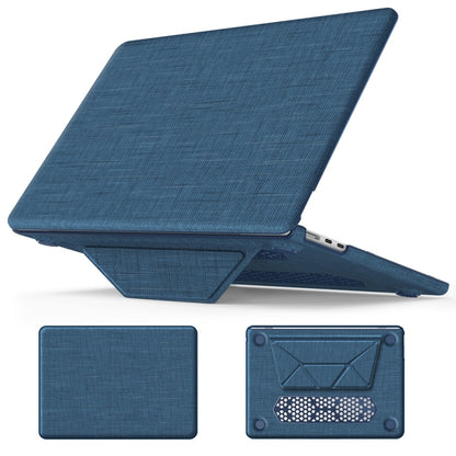 For MacBook Air 13.6 inch A3113 / A2681 Fabric Magnetic Holder Laptop Protective Case(Navy Blue) - MacBook Air Cases by buy2fix | Online Shopping UK | buy2fix