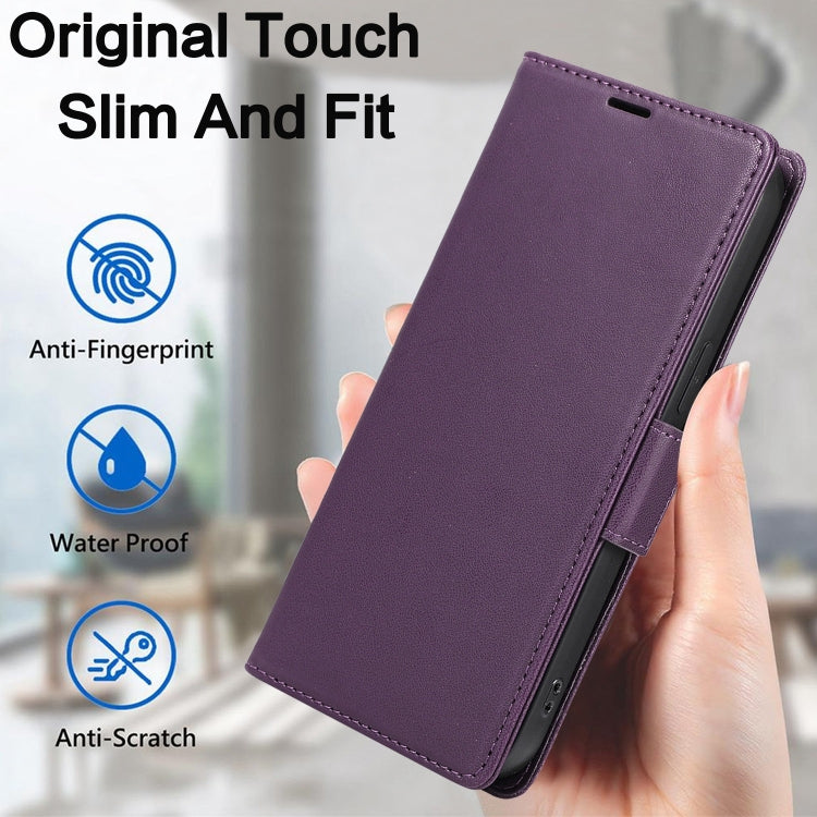 For Samsung Galaxy S25 Ultra 5G Side Buckle RFID Anti-theft Leather Phone Case(Dark Purple) - Galaxy S25 Ultra 5G Cases by buy2fix | Online Shopping UK | buy2fix