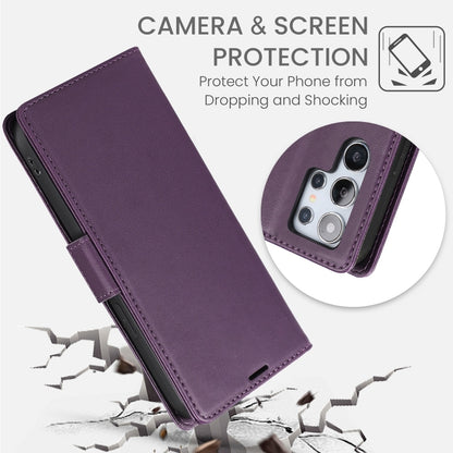 For Samsung Galaxy S25 Ultra 5G Side Buckle RFID Anti-theft Leather Phone Case(Dark Purple) - Galaxy S25 Ultra 5G Cases by buy2fix | Online Shopping UK | buy2fix