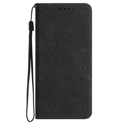 For Samsung Galaxy S25 Ultra 5G Ethnic Embossed Adsorption Leather Phone Case(Black) - Galaxy S25 Ultra 5G Cases by buy2fix | Online Shopping UK | buy2fix