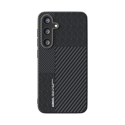 For Samsung Galaxy S25+ 5G ABEEL 6D Micro Relief MagSafe Magnetic Phone Case(Carbon Fiber Black) - Galaxy S25+ 5G Cases by buy2fix | Online Shopping UK | buy2fix