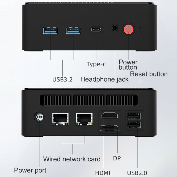 Jumper N100 Pro II Mini PC, Intel 12th Generation Alder Lake-N N100 Quad-core Dual RJ45, RAM: 8GB, ROM: 256GB(US Plug) - Barebone Mini PCs by jumper | Online Shopping UK | buy2fix