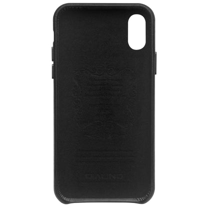 For iPhone XS Max QIALINO Shockproof Cowhide Leather Protective Case(Black) - More iPhone Cases by QIALINO | Online Shopping UK | buy2fix