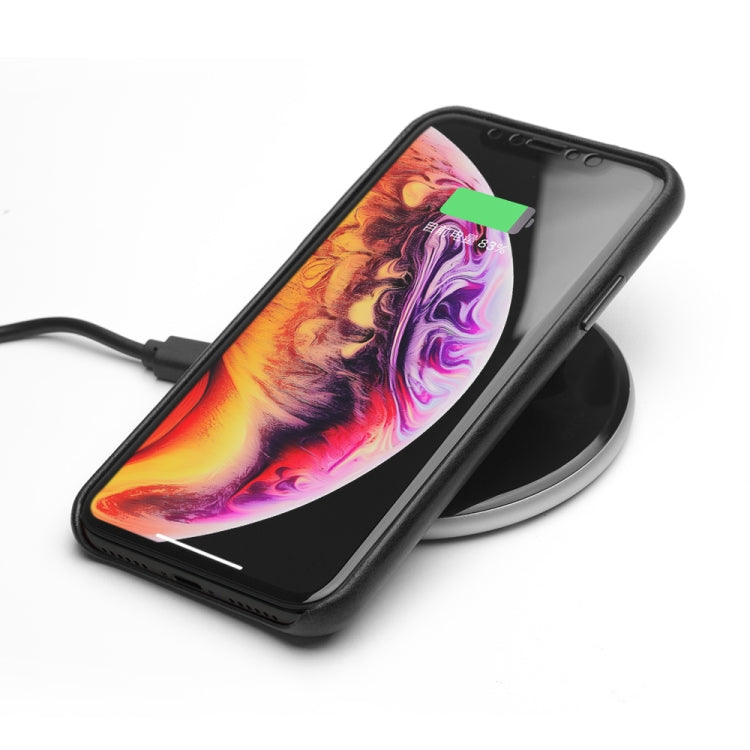 For iPhone XS Max QIALINO Shockproof Cowhide Leather Protective Case(Black) - More iPhone Cases by QIALINO | Online Shopping UK | buy2fix