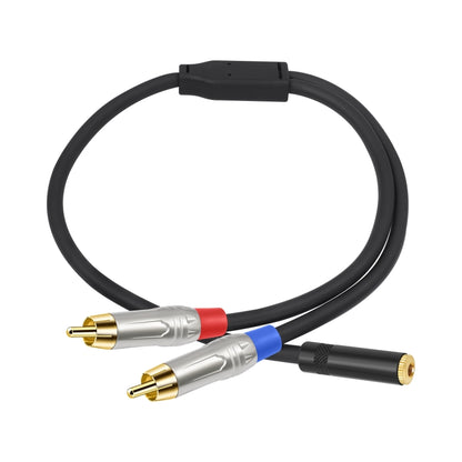 3.5mm 1/8 TRS Stereo Female to Dual RCA Male Y-type Audio Cable, Length:50cm - Microphone Audio Cable & Connector by buy2fix | Online Shopping UK | buy2fix