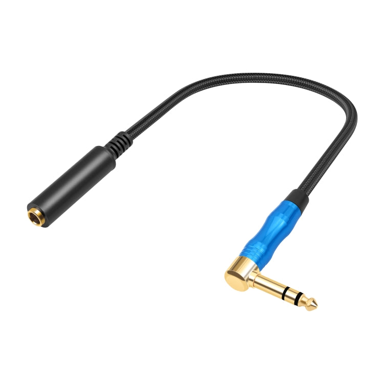 6.35mm 1/4 TRS Male Stereo Elbow to Female Electric Guitar Audio Cable, Length:0.3m(Black Blue) - Microphone Audio Cable & Connector by buy2fix | Online Shopping UK | buy2fix