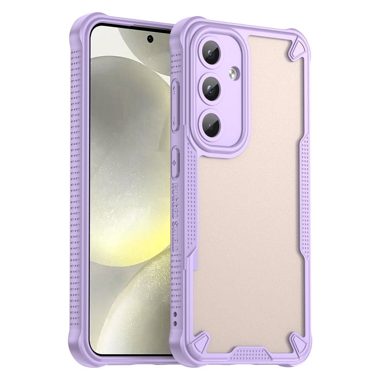 For Samsung Galaxy S25 5G Armor Glaze PC Hybrid TPU Phone Case(Purple) - Galaxy S25 5G Cases by buy2fix | Online Shopping UK | buy2fix