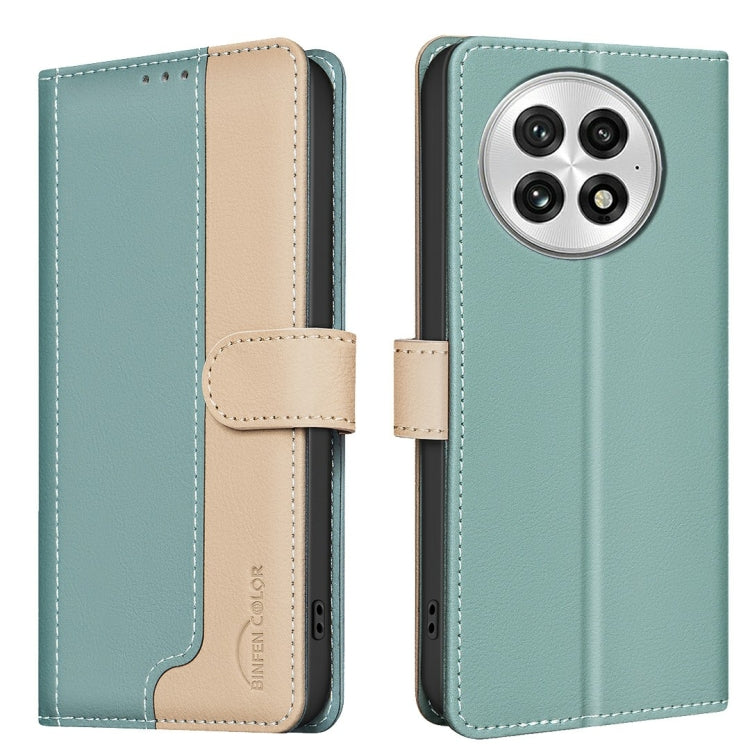 For OnePlus 13 Color Matching RFID Anti-theft Leather Phone Case(Green) - OnePlus Cases by buy2fix | Online Shopping UK | buy2fix