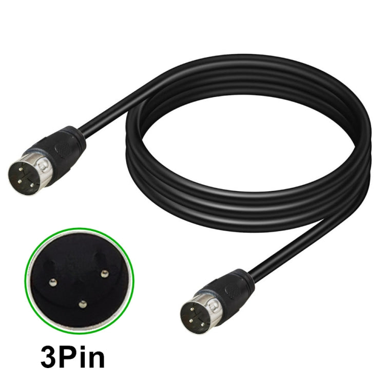 DIN Male to Male 3 Pin Signal Transmission for TV, DVD Player Adapter Cable, Length:3m(Black) - Microphone Audio Cable & Connector by buy2fix | Online Shopping UK | buy2fix