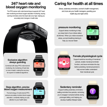 ZW36 1.83 inch BT Call Smart Watch, Blood oxygen / Blood Pressure / Heart Rate(Black) - Smart Wristbands by buy2fix | Online Shopping UK | buy2fix