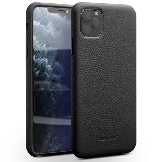 For iPhone 11 Pro QIALINO Shockproof Top-grain Leather Protective Case(Black) - iPhone 11 Pro Cases by QIALINO | Online Shopping UK | buy2fix