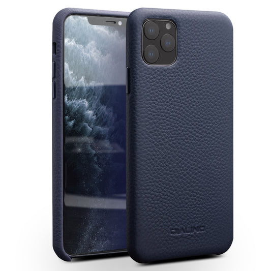 For iPhone 11 Pro Max QIALINO Shockproof Top-grain Leather Protective Case(Royal Blue) - iPhone 11 Pro Max Cases by QIALINO | Online Shopping UK | buy2fix