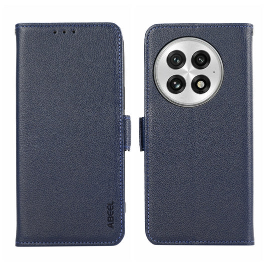 For OnePlus 13 ABEEL Side-Magnetic Litchi Pattern Leather RFID Phone Case(Blue) - OnePlus Cases by buy2fix | Online Shopping UK | buy2fix