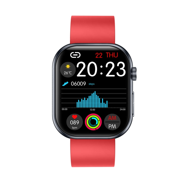 ET587 1.95 inch AMOLED Screen Smart Watch, ECG Electrocardiogram/Blood Sugar Monitoring(Red) - Smart Watches by buy2fix | Online Shopping UK | buy2fix