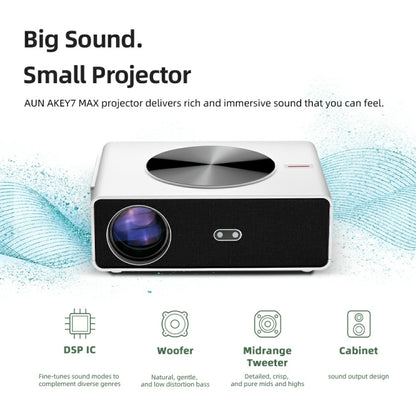 AUN AKEY7 MAX 1920x1080P HD Android LCD Projector EU Plug(White) - LED Projector by AUN | Online Shopping UK | buy2fix