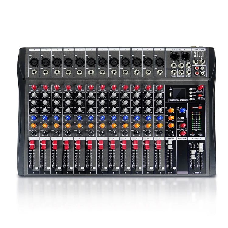 XTUGA CT120X 12-Channels Audio Mixer DJ Mixing Console with 48V Power Supply(AU Plug) - Live Sound Effects Processors by XTUGA | Online Shopping UK | buy2fix